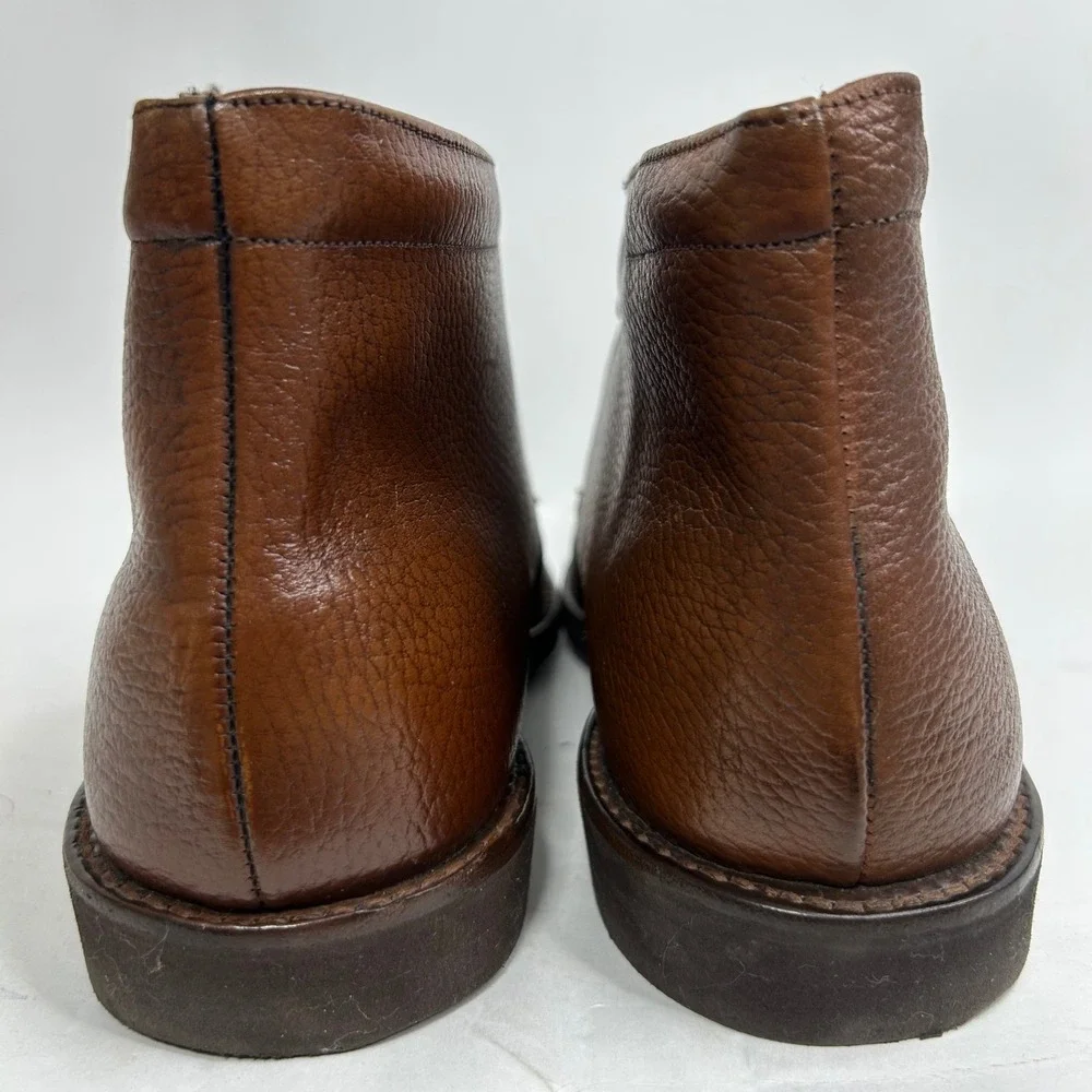 Stafford Mens Brown Pebble Grain Leather Chukka Boots Made in USA 10 D 15241